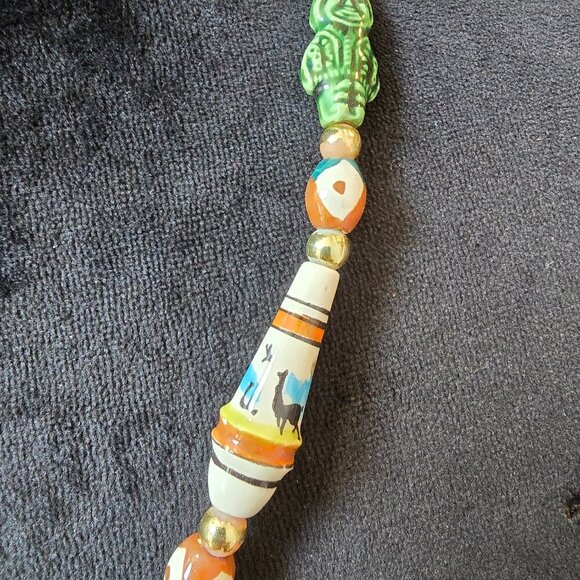 Womens Fashion Multicolor Krobo Beaded Necklace Jewelry with Hook & Eye - Picture 6 of 6